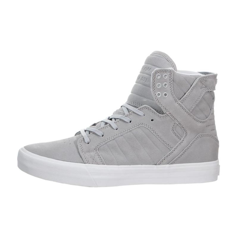 Buty Supra SKYTOP HF - Sneakersy Wysokie Damskie - Szare (UIBE-94587)